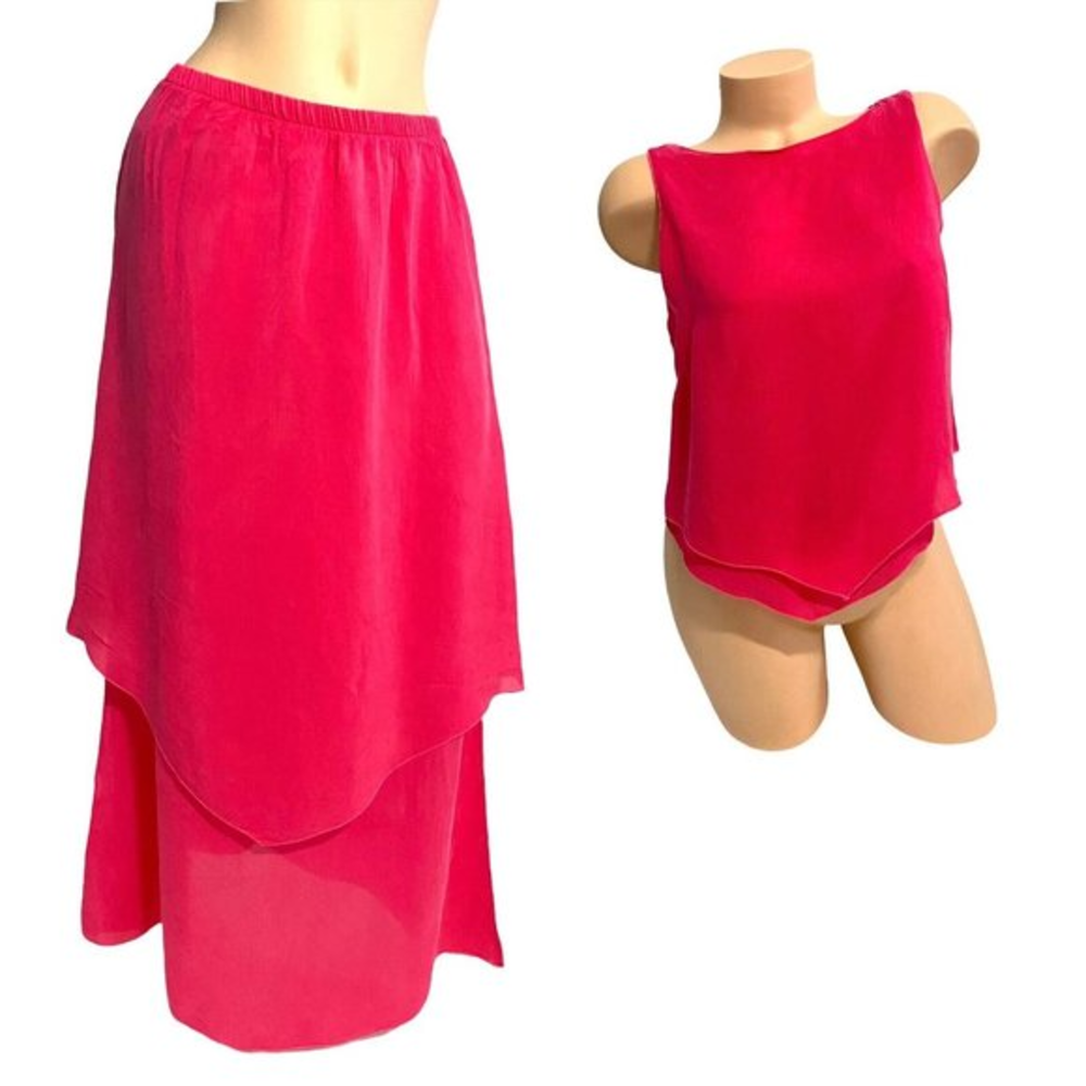 Johnny Was‎ Women’s SMALL VINTAGE Sleeveless Top Blouse & Maxi Skirt Set 2 Piece